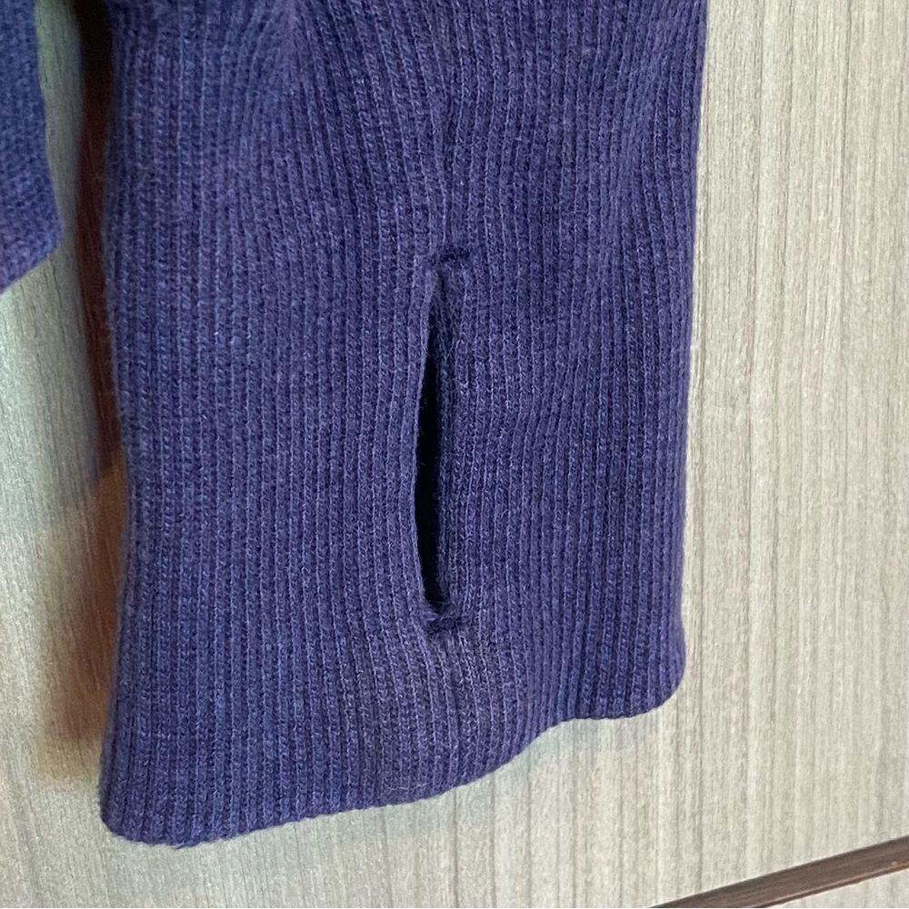 Lululemon Blue Hooded Cuddle Up Size 12 Scuba Zip Jacket - Picture 3 of 10